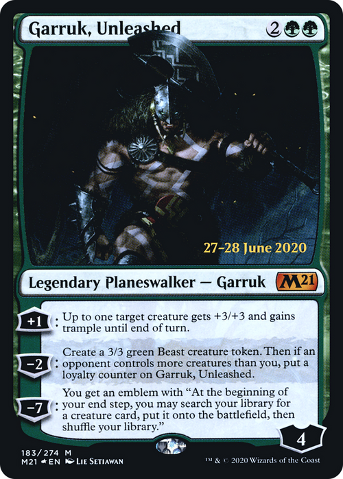 Garruk, Unleashed (PRE-183S) - Core Set 2021 Promos Foil