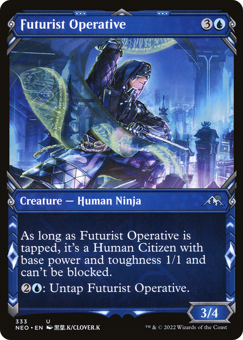 Futurist Operative (Showcase) (NEO-333) - Kamigawa: Neon Dynasty: (Showcase) Foil