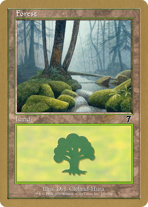 Forest (328) - 2002 Raphael Levy (7ED) (WCD-) - World Championship Decks 2002