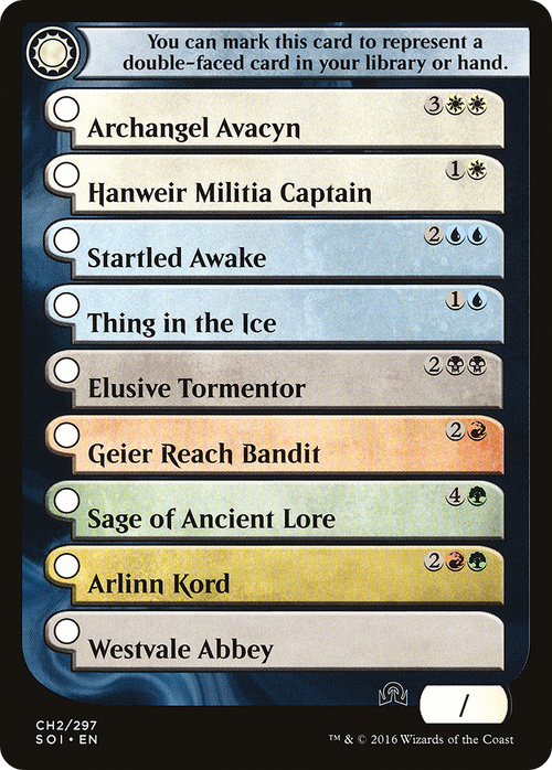 Checklist Card - (CH2) Shadows over Innistrad (SOI-CH2) - Shadows over Innistrad Tokens