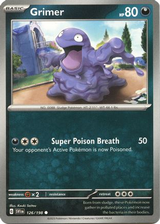 Grimer 126  - Reverse Holofoil SV01 Scarlet & Violet Base Set - Common