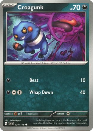 Croagunk 130  - Reverse Holofoil SV01 Scarlet & Violet Base Set - Common