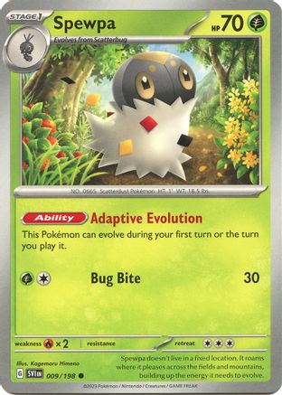 Spewpa 009  - Reverse Holofoil SV01 Scarlet & Violet Base Set - Common