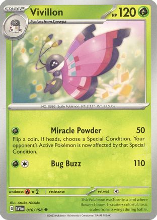 Vivillon 010  - Reverse Holofoil SV01 Scarlet & Violet Base Set - Uncommon