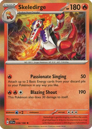 Skeledirge 038  - Reverse Holofoil SV01 Scarlet & Violet Base Set - Rare