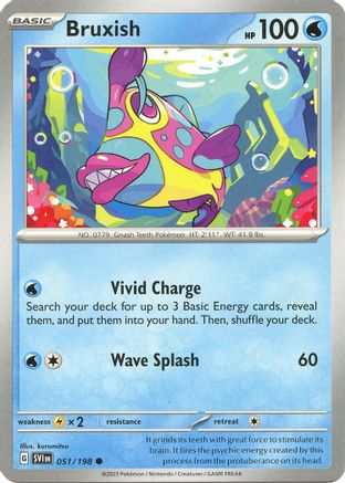 Bruxish 051  - Reverse Holofoil SV01 Scarlet & Violet Base Set - Common