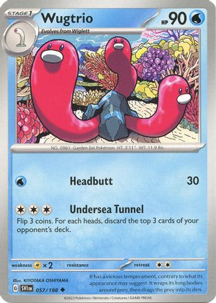 Wugtrio 057  - Reverse Holofoil SV01 Scarlet & Violet Base Set - Uncommon