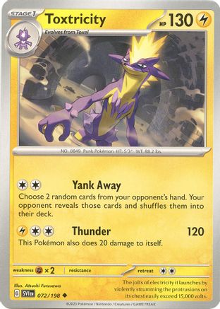Toxtricity 072  - Reverse Holofoil SV01 Scarlet & Violet Base Set - Uncommon