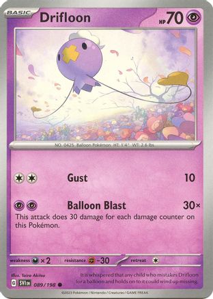 Drifloon 089  - Reverse Holofoil SV01 Scarlet & Violet Base Set - Common