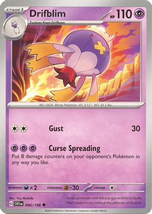 Drifblim 090  - Reverse Holofoil SV01 Scarlet & Violet Base Set - Uncommon