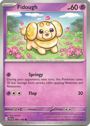 Fidough 098/198  - Reverse Holofoil SV01 Scarlet & Violet Base Set - Common