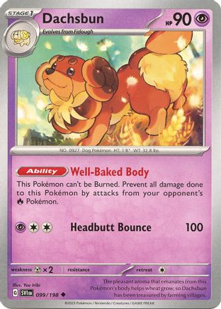 Dachsbun 099  - Reverse Holofoil SV01 Scarlet & Violet Base Set - Uncommon