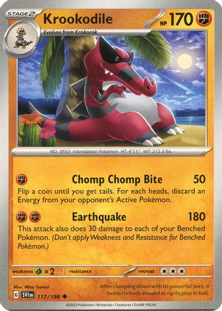 Krookodile 117  SV01 Scarlet & Violet Base Set - Uncommon
