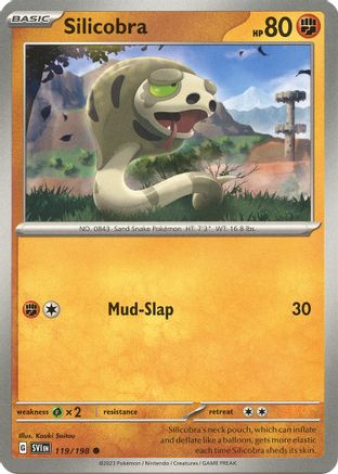 Silicobra 119  - Reverse Holofoil SV01 Scarlet & Violet Base Set - Common