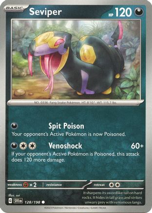 Seviper 128  - Reverse Holofoil SV01 Scarlet & Violet Base Set - Common