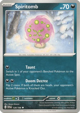 Spiritomb 129  SV01 Scarlet & Violet Base Set - Uncommon