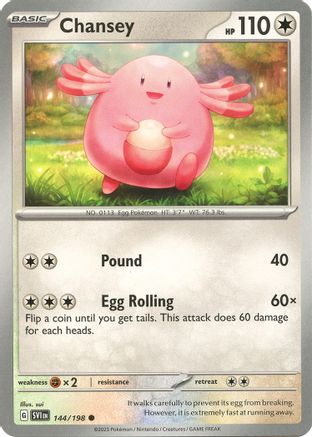 Chansey 144  - Reverse Holofoil SV01 Scarlet & Violet Base Set - Common