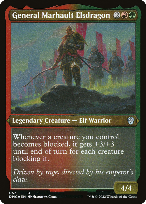 General Marhault Elsdragon (Foil Etched) (DMC-053) - Dominaria United Commander Foil