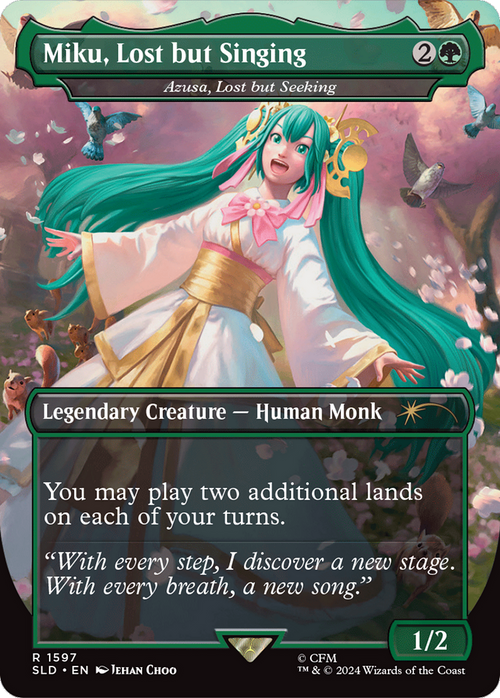 Miku, Lost but Singing - Azusa, Lost but Seeking (SLD-1597) - Secret Lair Drop / Miku, Lost but Singing (Borderless)