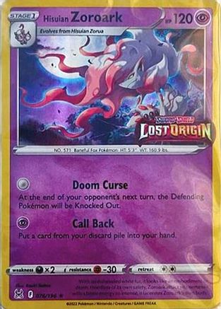 Hisuian Zoroark (Lost Origin Stamped) 076/196  - Holofoil Miscellaneous Cards & Products - Promo