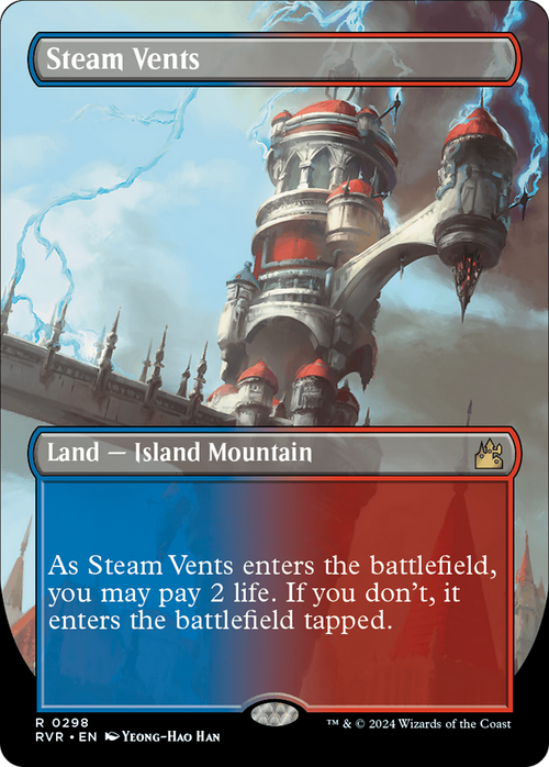 Steam Vents (Borderless) (RVR-298) - Ravnica Remastered Foil