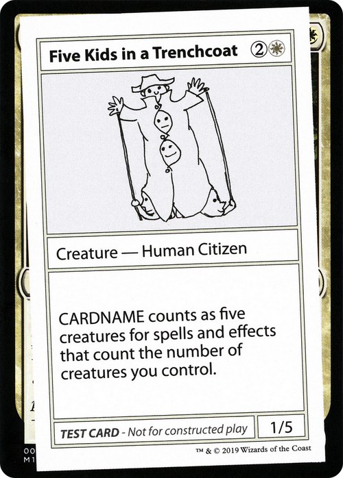 Five Kids in a Trenchcoat (No PW Symbol) (CMB1-005) - Mystery Booster Playtest Cards 2021
