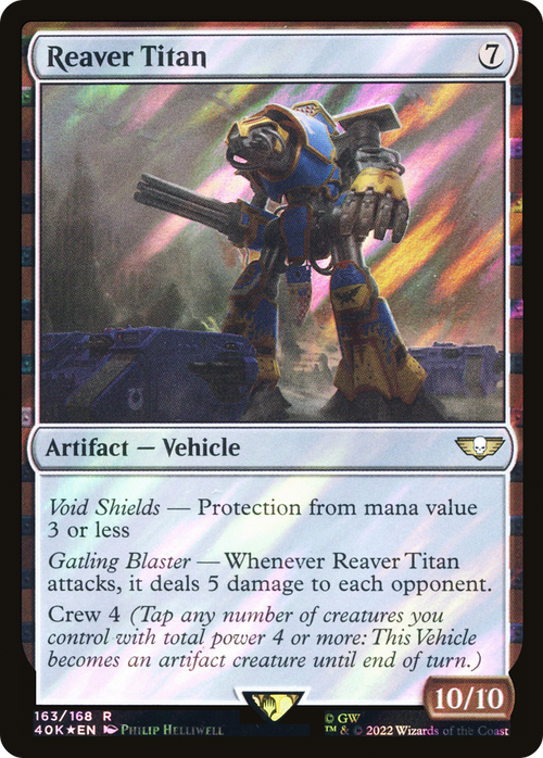 Reaver Titan (Surge Foil) (40K-163) - Warhammer 40,000 Commander Foil
