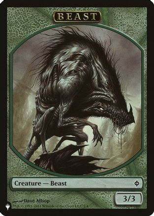 Beast // Emblem - Liliana, Defiant Necromancer Double-Sided Token (LIST-1 // 13) - The List Reprints
