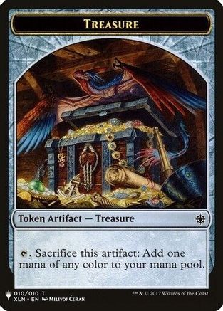 Treasure // Golem Double-sided Token (LIST-10 // 25) - The List Reprints