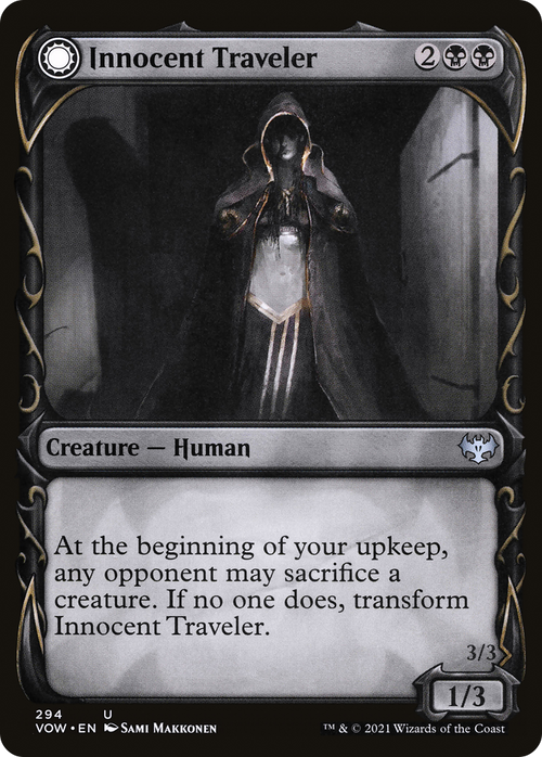Innocent Traveler (Showcase) (VOW-294) - Innistrad: Crimson Vow: (Showcase, Double Faced Transform) Foil