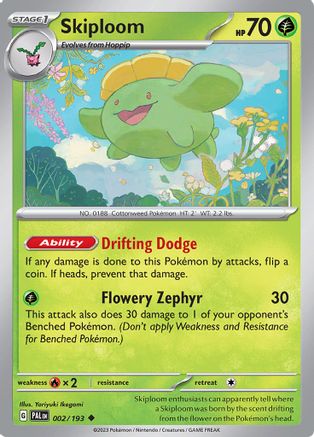 Skiploom 002  - Reverse Holofoil SV02 Paldea Evolved - Uncommon