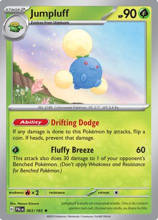 Jumpluff 003  - Reverse Holofoil SV02 Paldea Evolved - Rare