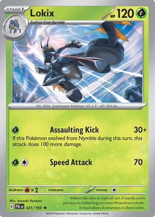 Lokix 021  - Reverse Holofoil SV02 Paldea Evolved - Rare