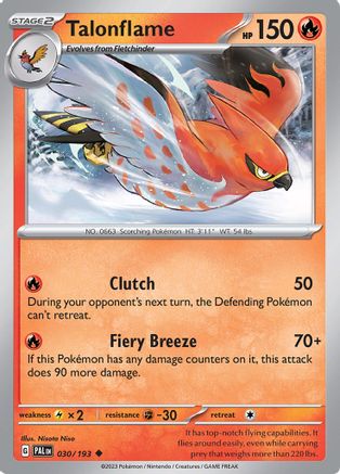 Talonflame 030  - Reverse Holofoil SV02 Paldea Evolved - Uncommon