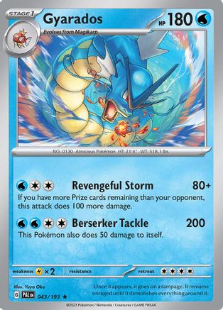 Gyarados 043  - Reverse Holofoil SV02 Paldea Evolved - Rare