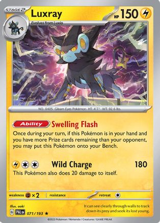 Luxray 071  - Reverse Holofoil SV02 Paldea Evolved - Rare