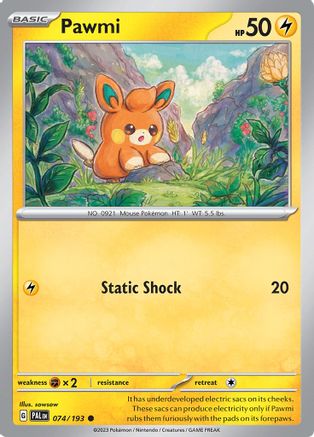 Pawmi 074  - Reverse Holofoil SV02 Paldea Evolved - Common