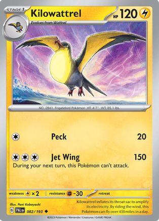 Kilowattrel 082  SV02 Paldea Evolved - Uncommon
