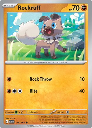 Rockruff 116  - Reverse Holofoil SV02 Paldea Evolved - Common