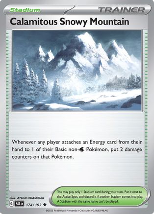 Calamitous Snowy Mountain 174  - Reverse Holofoil SV02 Paldea Evolved - Uncommon