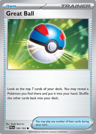 Great Ball 183  - Reverse Holofoil SV02 Paldea Evolved - Common