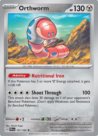 Orthworm 151  - Holofoil SV02 Paldea Evolved - Rare