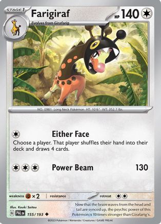 Farigiraf 155  - Reverse Holofoil SV02 Paldea Evolved - Uncommon