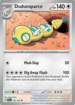 Dudunsparce 157  SV02 Paldea Evolved - Uncommon