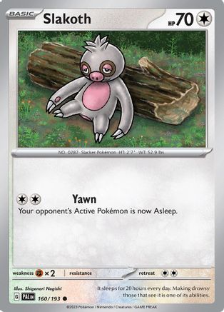 Slakoth 160  - Reverse Holofoil SV02 Paldea Evolved - Common