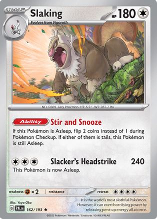 Slaking 162  - Reverse Holofoil SV02 Paldea Evolved - Rare