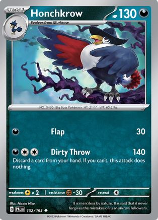 Honchkrow 132  SV02 Paldea Evolved - Uncommon