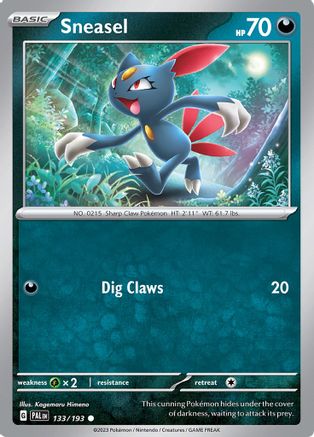 Sneasel 133  SV02 Paldea Evolved - Common