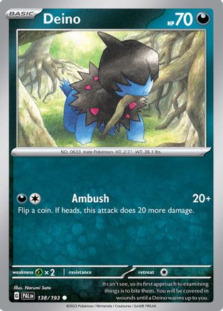 Deino 138  SV02 Paldea Evolved - Common