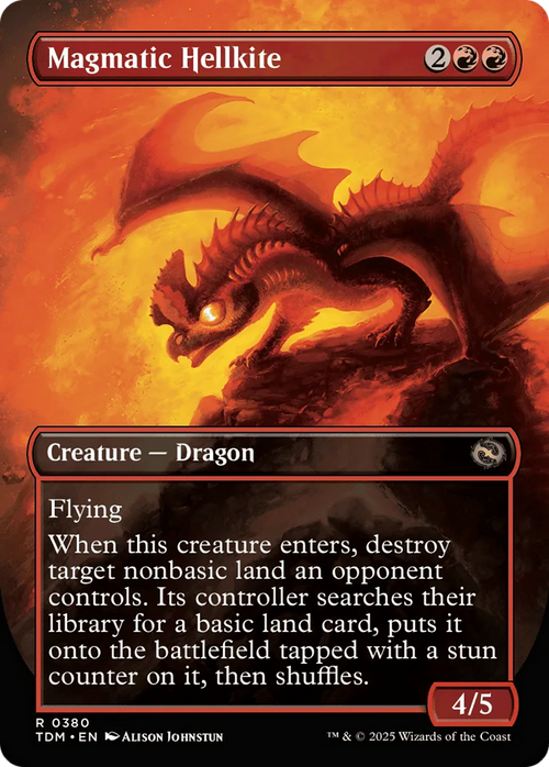 Magmatic Hellkite (Borderless) (TDM-380) - Tarkir: Dragonstorm Foil